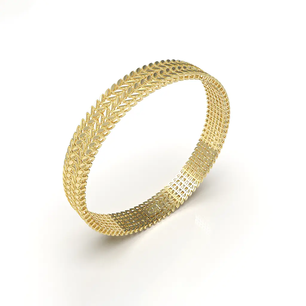 Doted-Disc Gold Bangle Doted-Disc Gold Bangle - Image 1