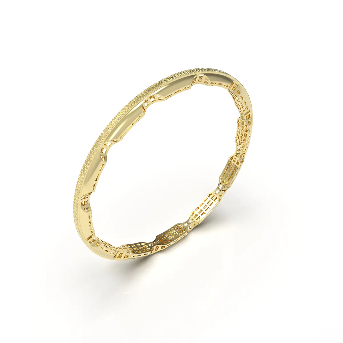 Grided Pyramid Crest Bangle Grided Pyramid Crest Bangle - Image 1