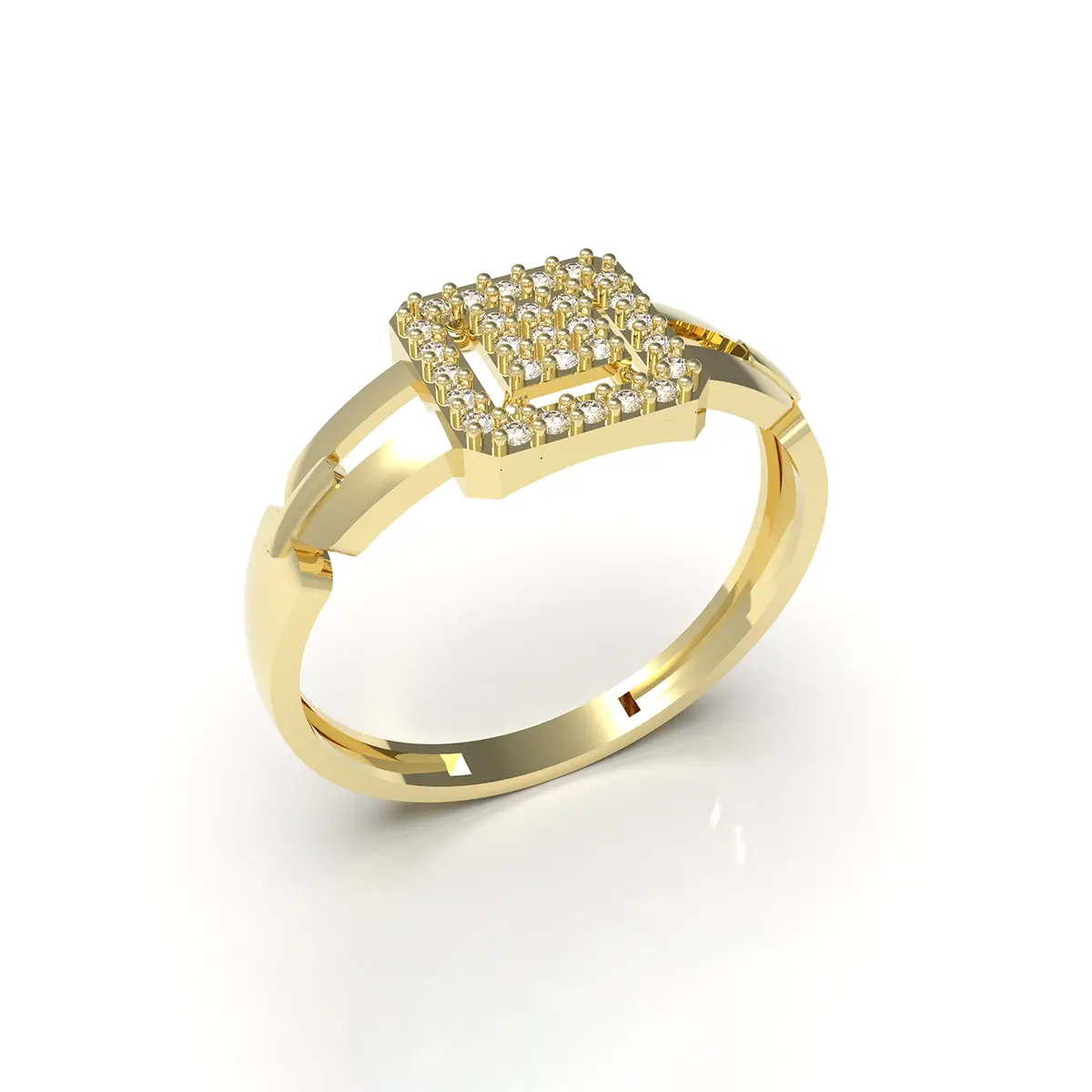 Halo Square Band Ring Halo Square Band Ring - Image 1
