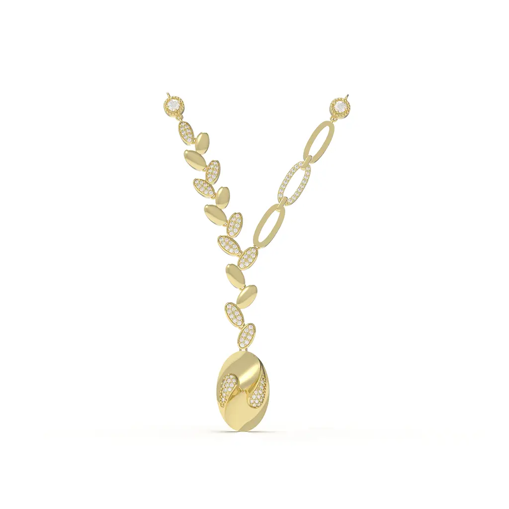 Leaf and Y Link Necklace Leaf and Y Link Necklace - Image 1