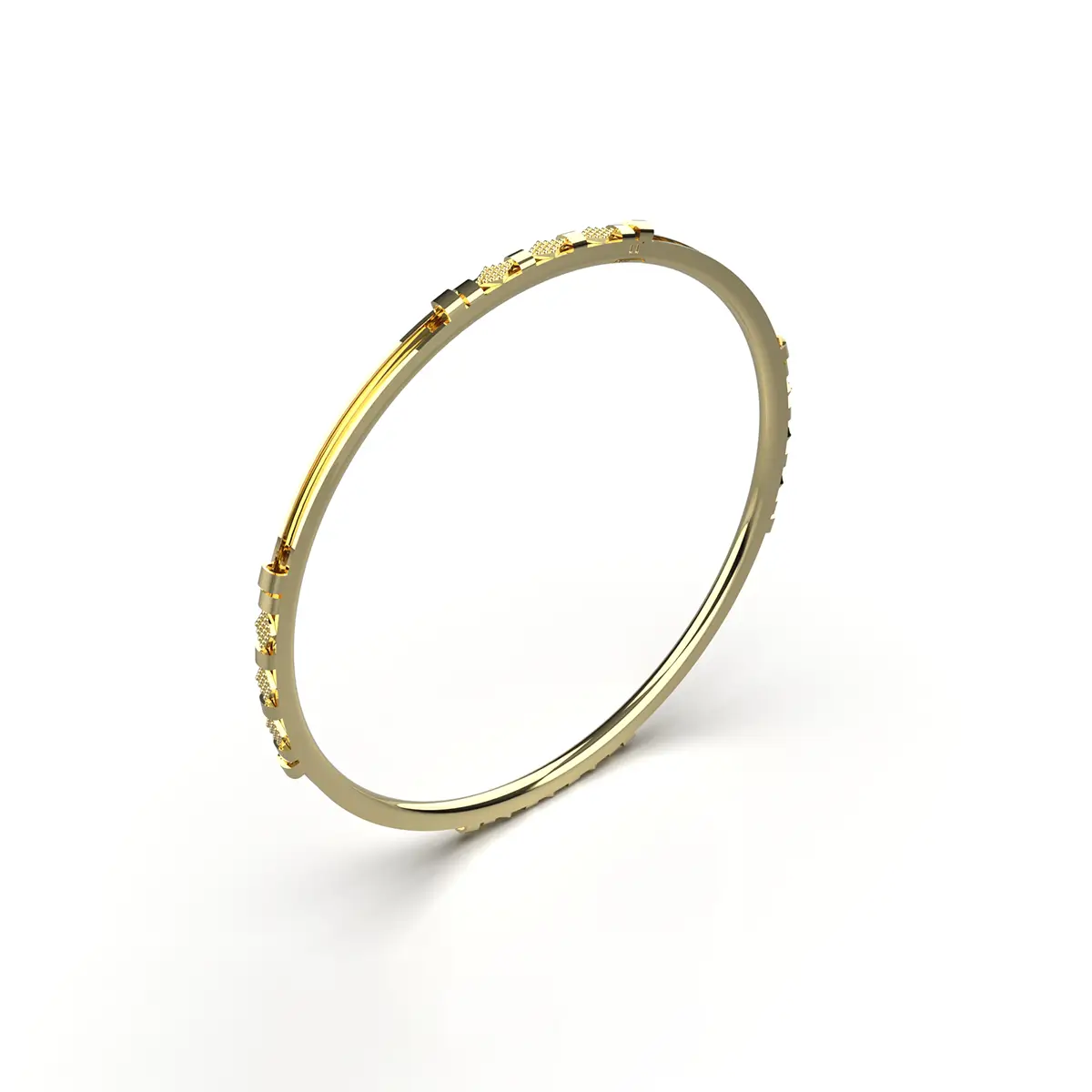 Slim Grid Golden Bangle Slim Grid Golden Bangle - Image 1