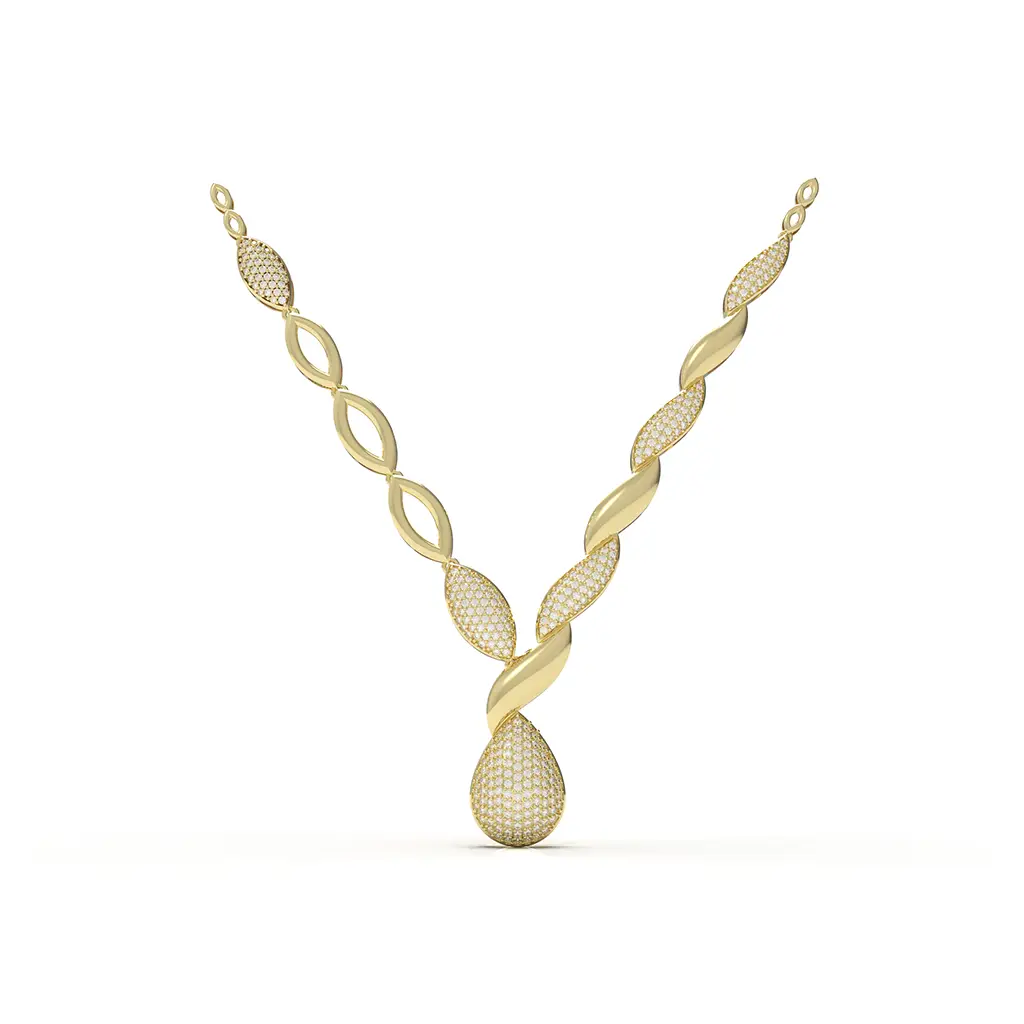 Teardrop Grid Y Necklace Teardrop Grid Y Necklace - Image 1