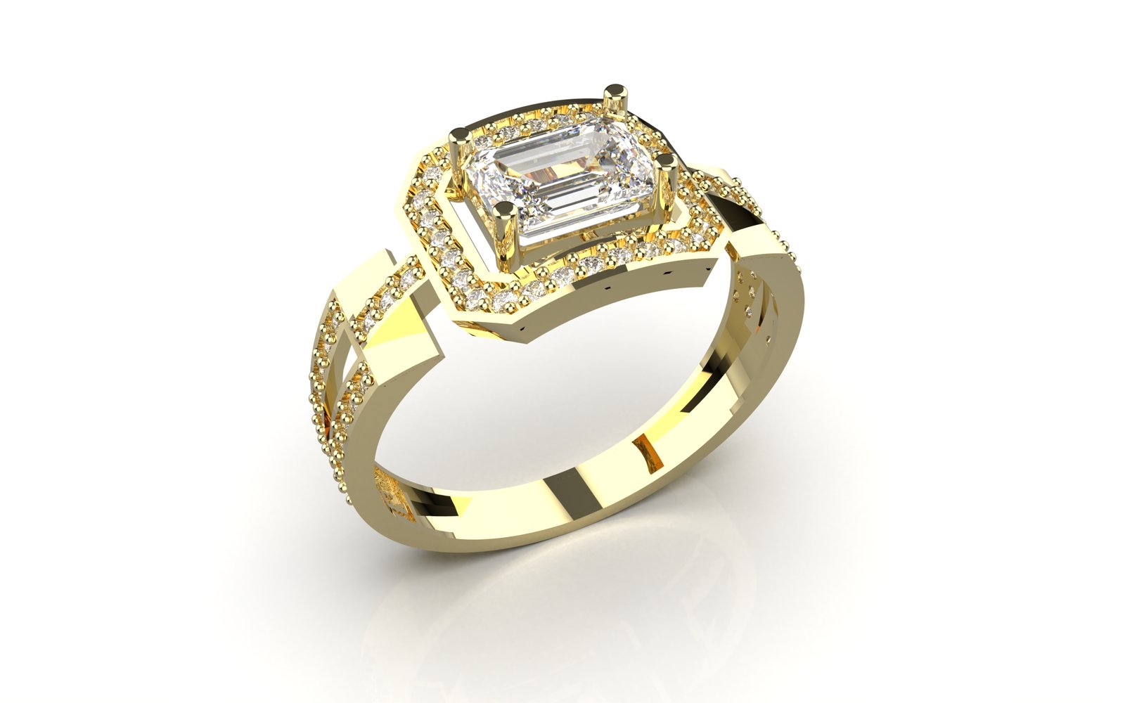 Gleaming Textured Solitaire Ring