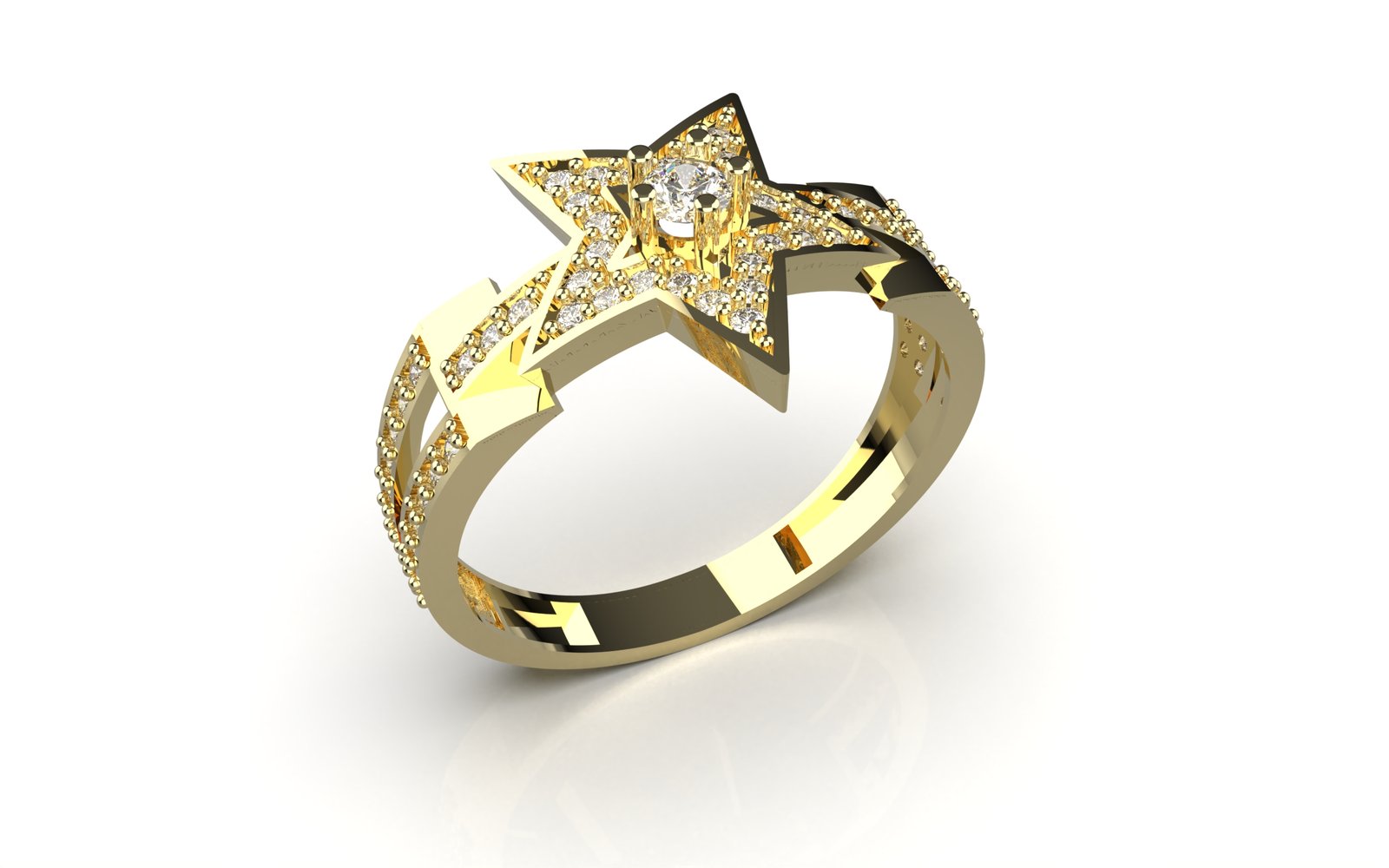 Gleaming Filigree Solitaire Ring