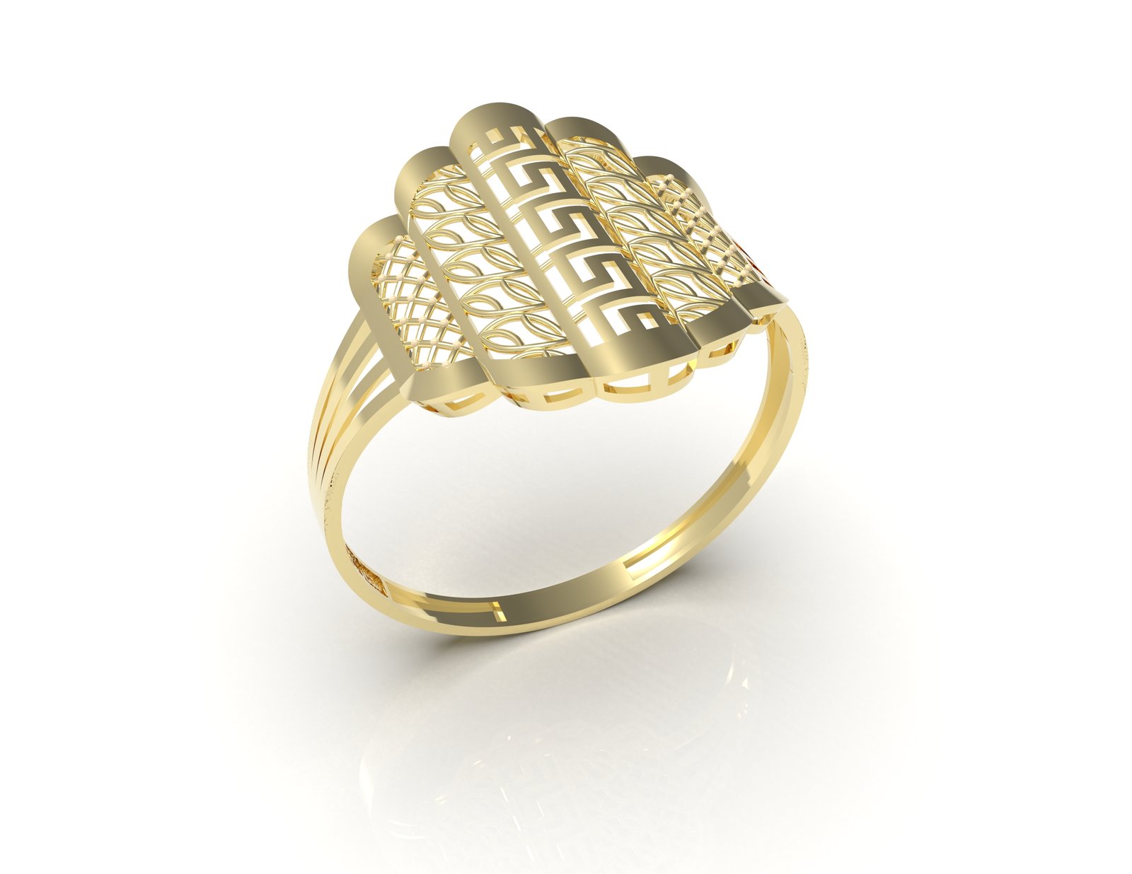 Vintage Engraved Solitaire Ring