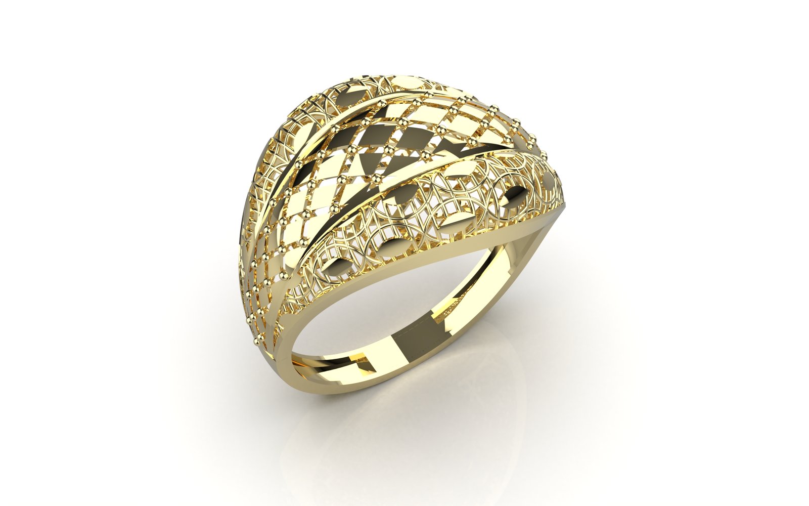 Splendid Beaded Solitaire Ring
