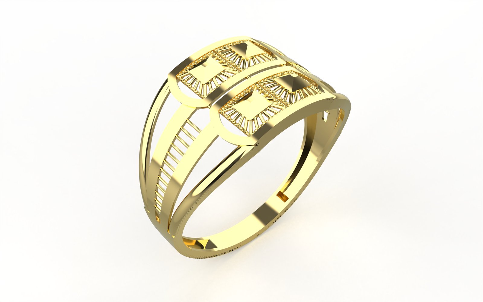 Radiant Textured Solitaire Ring