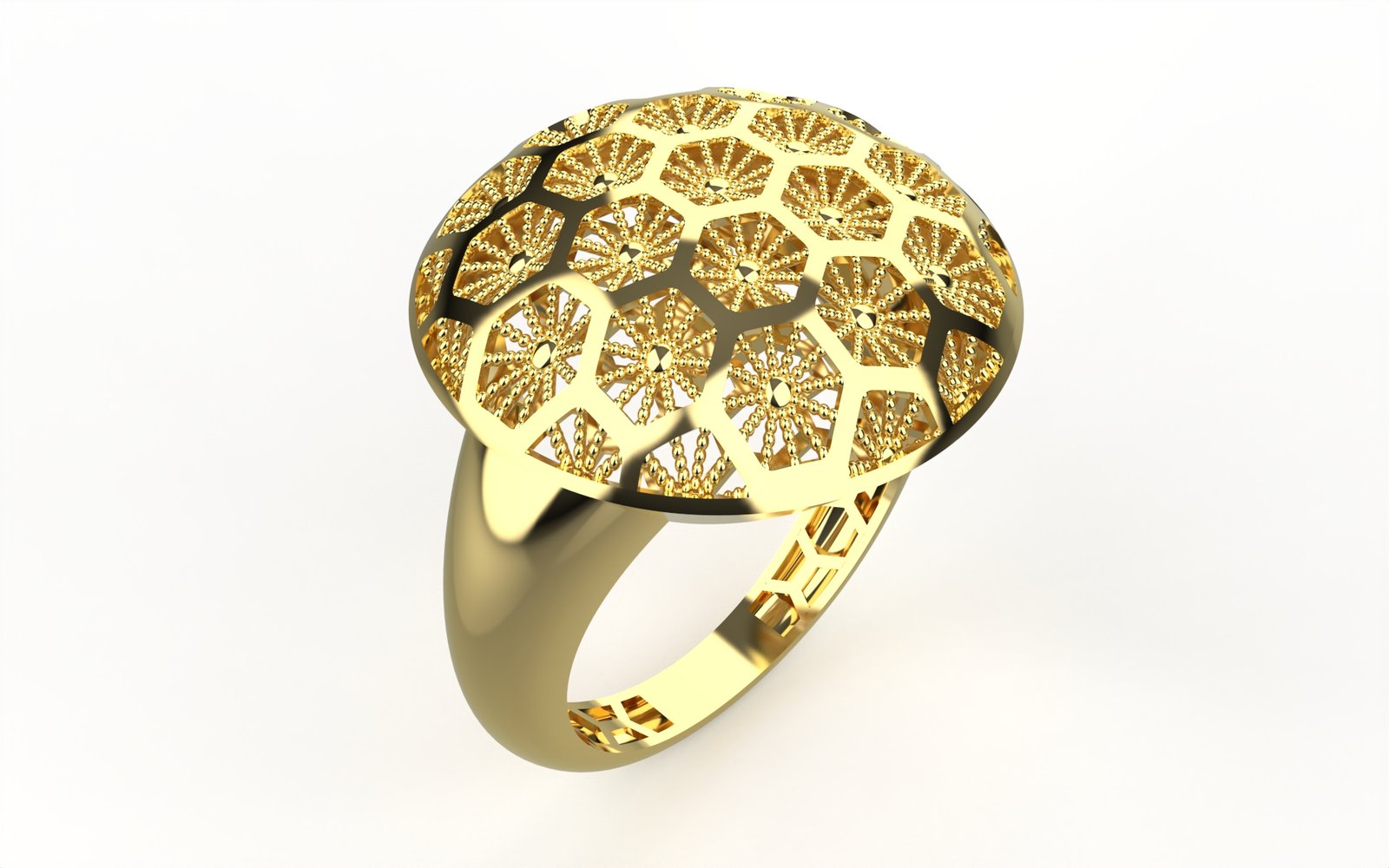 Dazzling Filigree Solitaire Ring