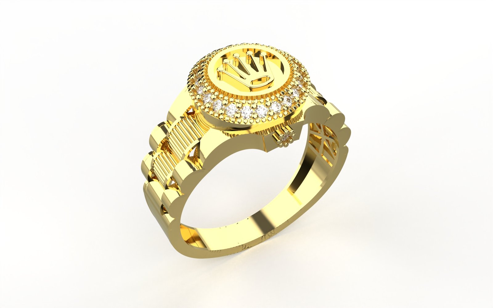 Dazzling Textured Solitaire Ring