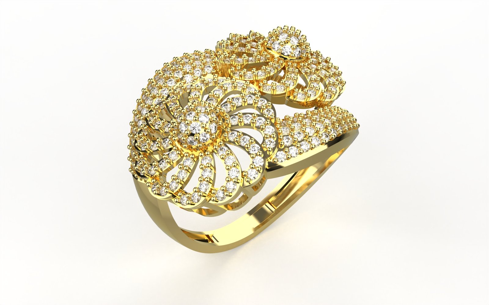 Luminous Beaded Solitaire Ring