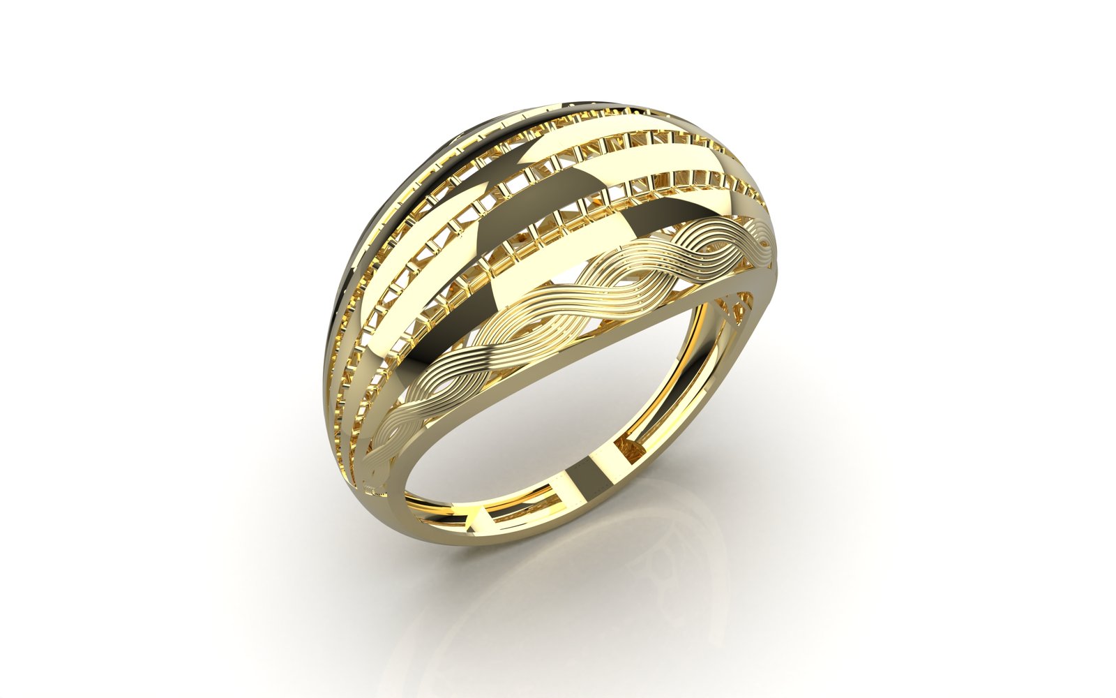 Majestic Textured Solitaire Ring